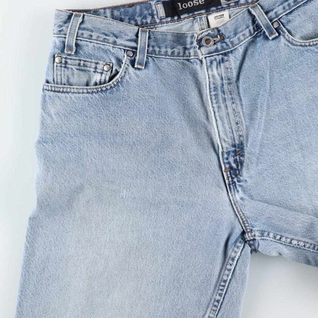 1990'S Levi's Silver Tab Loose Tapered Denim Pants, Made in USA, Men's Size W34 (approx.), Vintage cotton blue type Vintage Second Hand