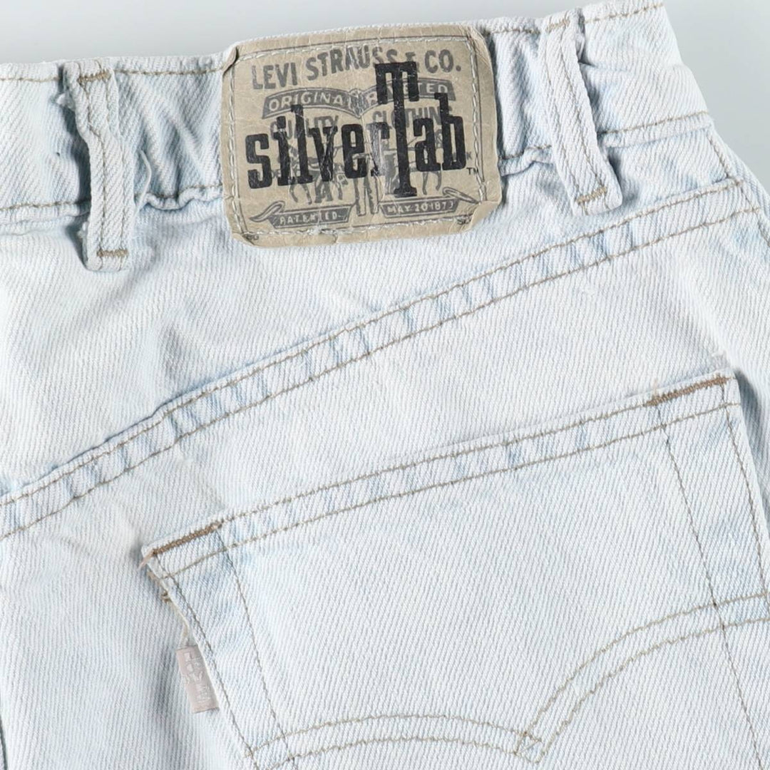 90'S Levi's Silver Tab Baggy Tapered Denim Pants, Made in USA, Men's Size W32, Vintage cotton Blue type light blue Vintage Second Hand