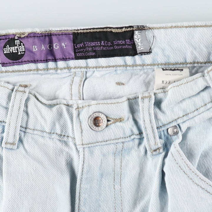 90'S Levi's Silver Tab Baggy Tapered Denim Pants, Made in USA, Men's Size W32, Vintage cotton Blue type light blue Vintage Second Hand