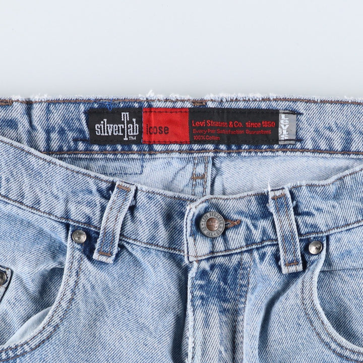 1990'S Levi's Silver Tab Loose Tapered Denim Pants, Made in USA, Men's Size W31 (approx.), Vintage cotton blue type Vintage Second Hand
