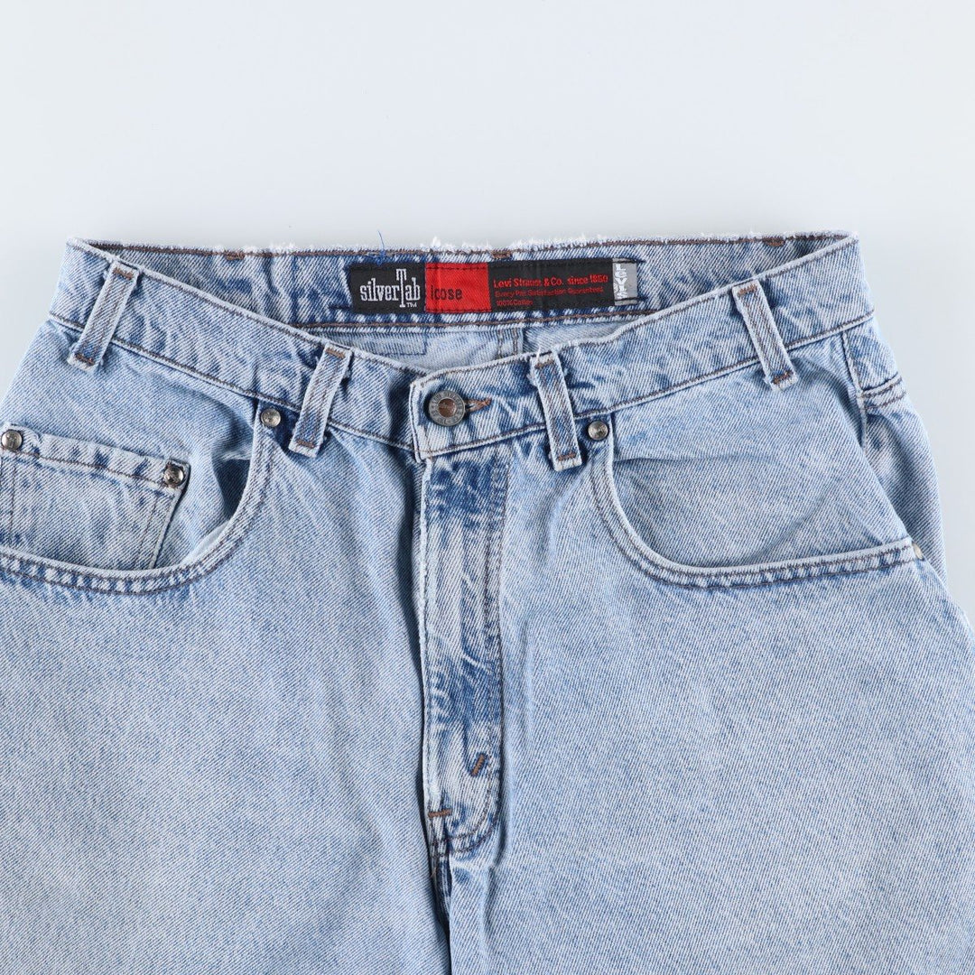 1990'S Levi's Silver Tab Loose Tapered Denim Pants, Made in USA, Men's Size W31 (approx.), Vintage cotton blue type Vintage Second Hand