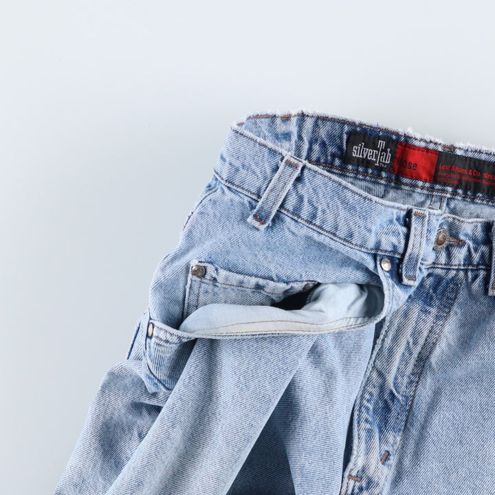 1990'S Levi's Silver Tab Loose Tapered Denim Pants, Made in USA, Men's Size W31 (approx.), Vintage cotton blue type Vintage Second Hand
