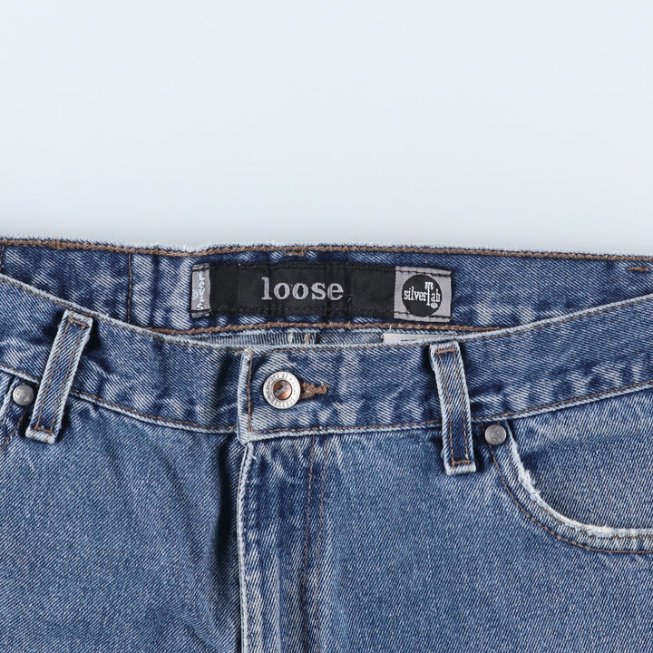 1990'S Levi's Silver Tab Loose Tapered Denim Pants, Made in USA, Men's Size W34 (approx.), Vintage cotton blue type Vintage Second Hand