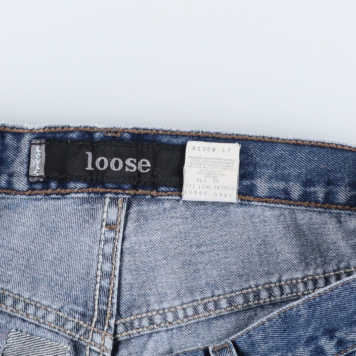1990'S Levi's Silver Tab Loose Tapered Denim Pants, Made in USA, Men's Size W34 (approx.), Vintage cotton blue type Vintage Second Hand