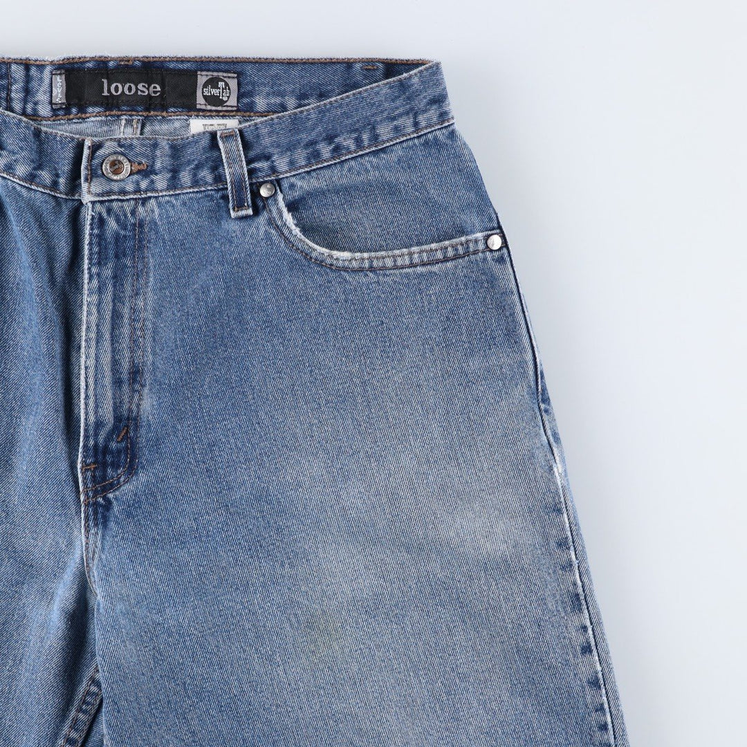 1990'S Levi's Silver Tab Loose Tapered Denim Pants, Made in USA, Men's Size W34 (approx.), Vintage cotton blue type Vintage Second Hand