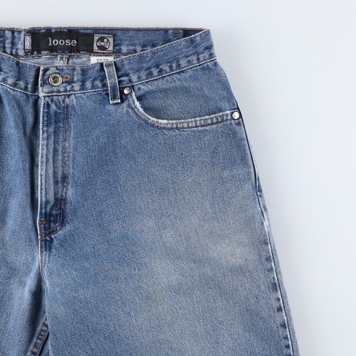 1990'S Levi's Silver Tab Loose Tapered Denim Pants, Made in USA, Men's Size W34 (approx.), Vintage cotton blue type Vintage Second Hand