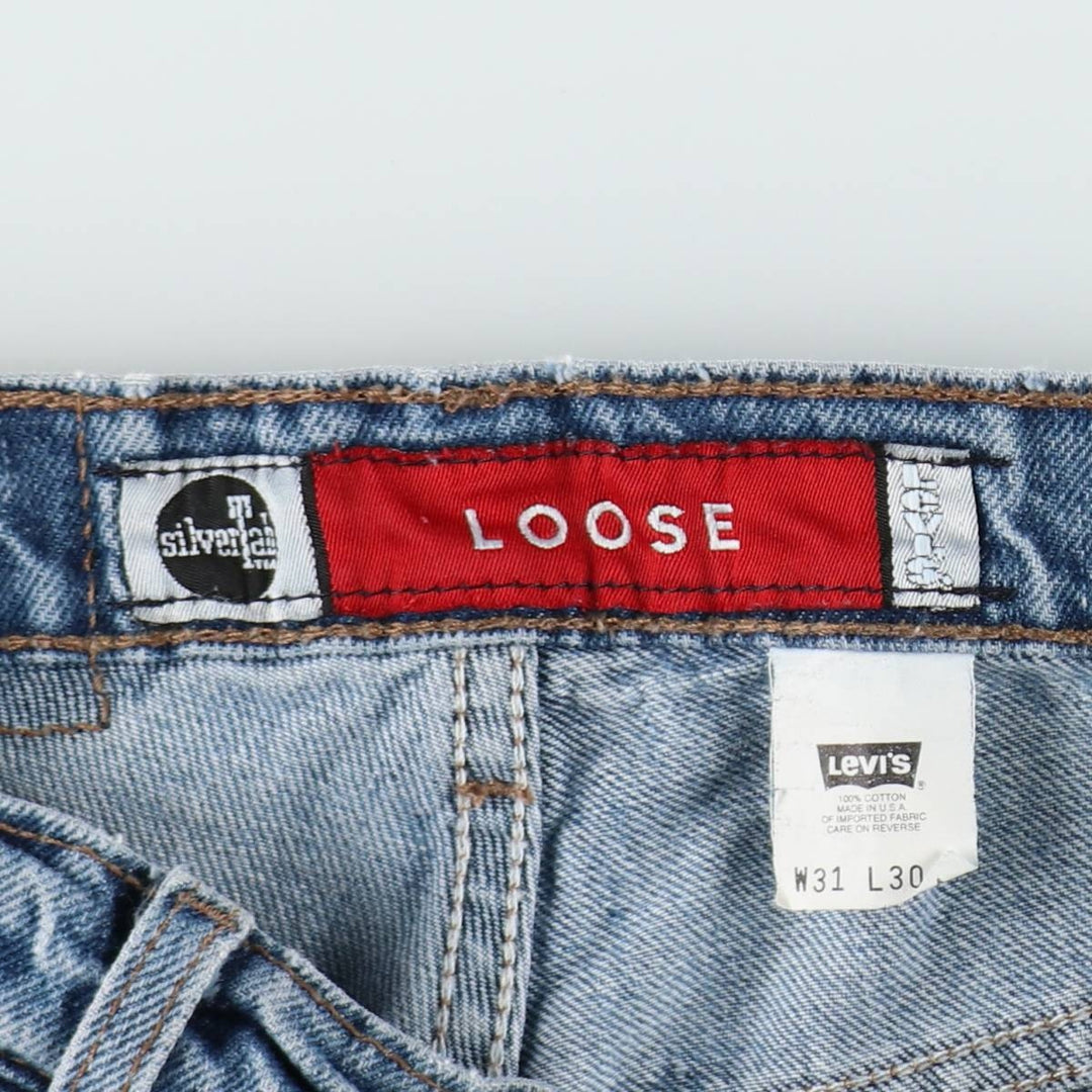 1990'S Levi's Silver Tab Loose Tapered Denim Pants, Made in USA, Men's Size W31 (approx.), Vintage cotton blue type Vintage Second Hand