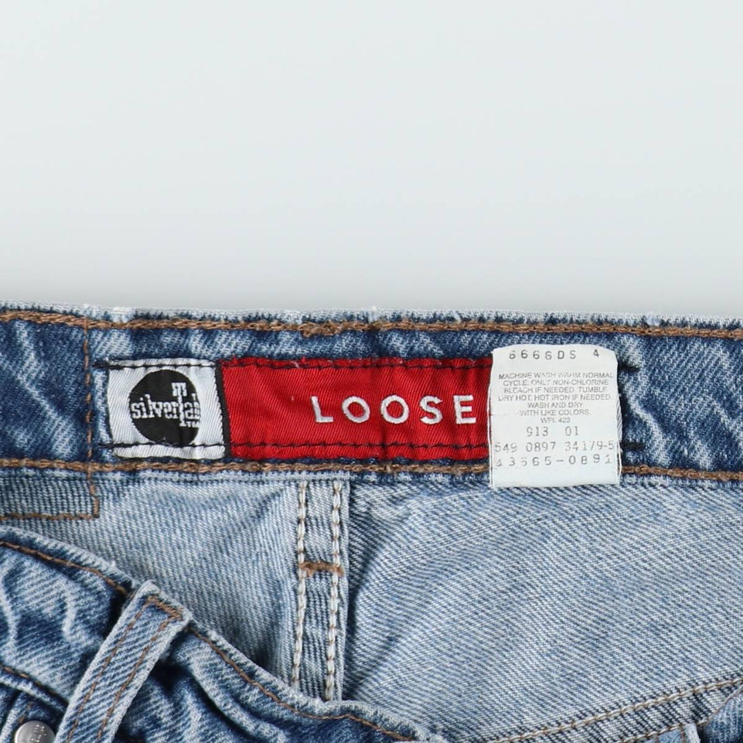 1990'S Levi's Silver Tab Loose Tapered Denim Pants, Made in USA, Men's Size W31 (approx.), Vintage cotton blue type Vintage Second Hand