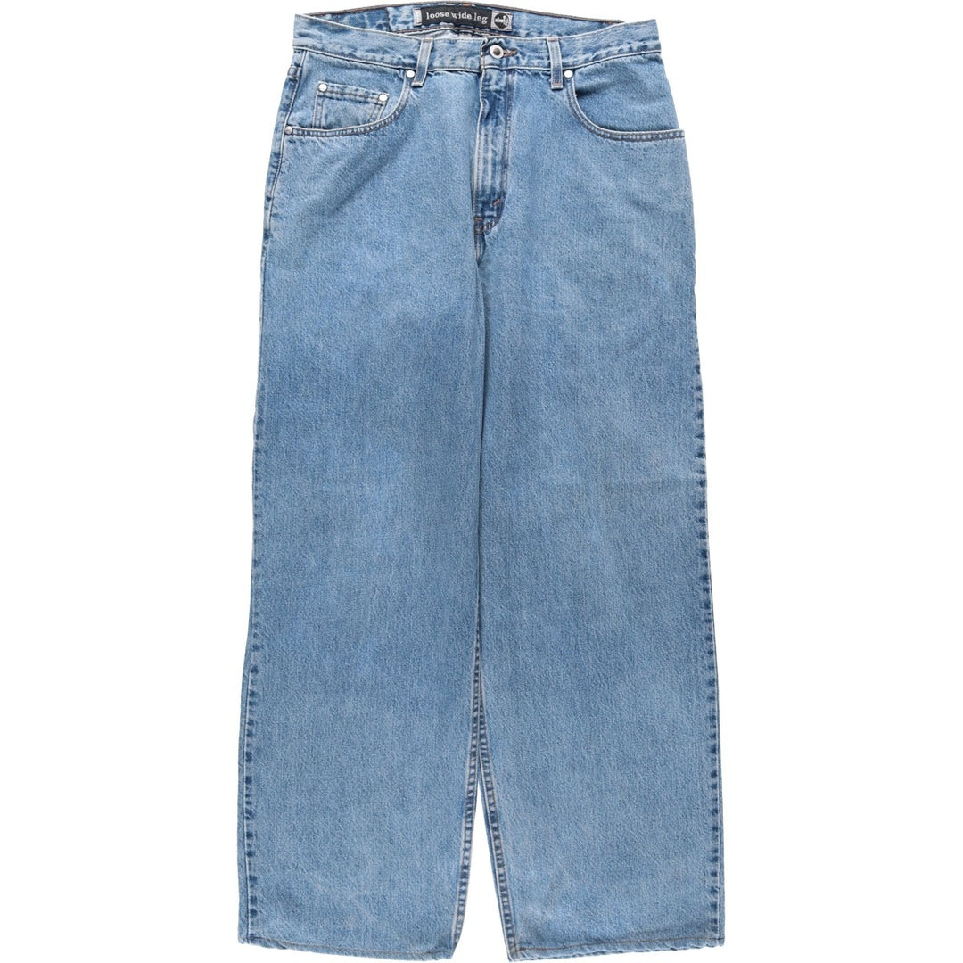 1990'S Levi's Silver Tab Loose Wide Leg Tapered Denim Pants, Made in USA, Men's Size W34 (approx.), Vintage cotton blue type Vintage Second Hand