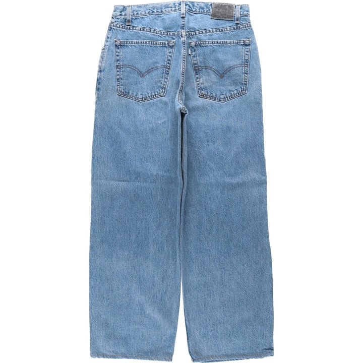1990'S Levi's Silver Tab Loose Wide Leg Tapered Denim Pants, Made in USA, Men's Size W34 (approx.), Vintage cotton blue type Vintage Second Hand