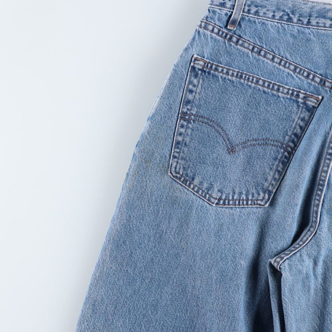 1990'S Levi's Silver Tab Loose Wide Leg Tapered Denim Pants, Made in USA, Men's Size W34 (approx.), Vintage cotton blue type Vintage Second Hand