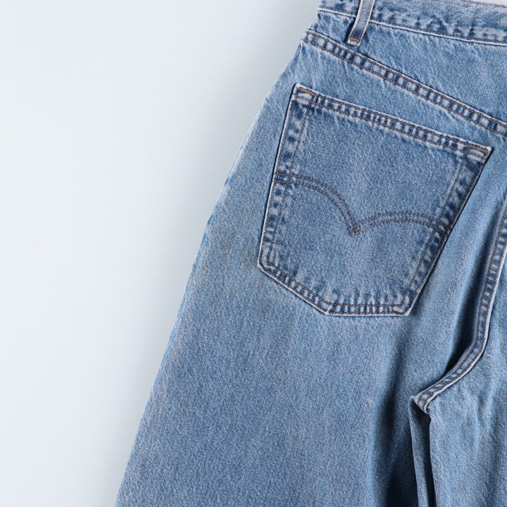 1990'S Levi's Silver Tab Loose Wide Leg Tapered Denim Pants, Made in USA, Men's Size W34 (approx.), Vintage cotton blue type Vintage Second Hand