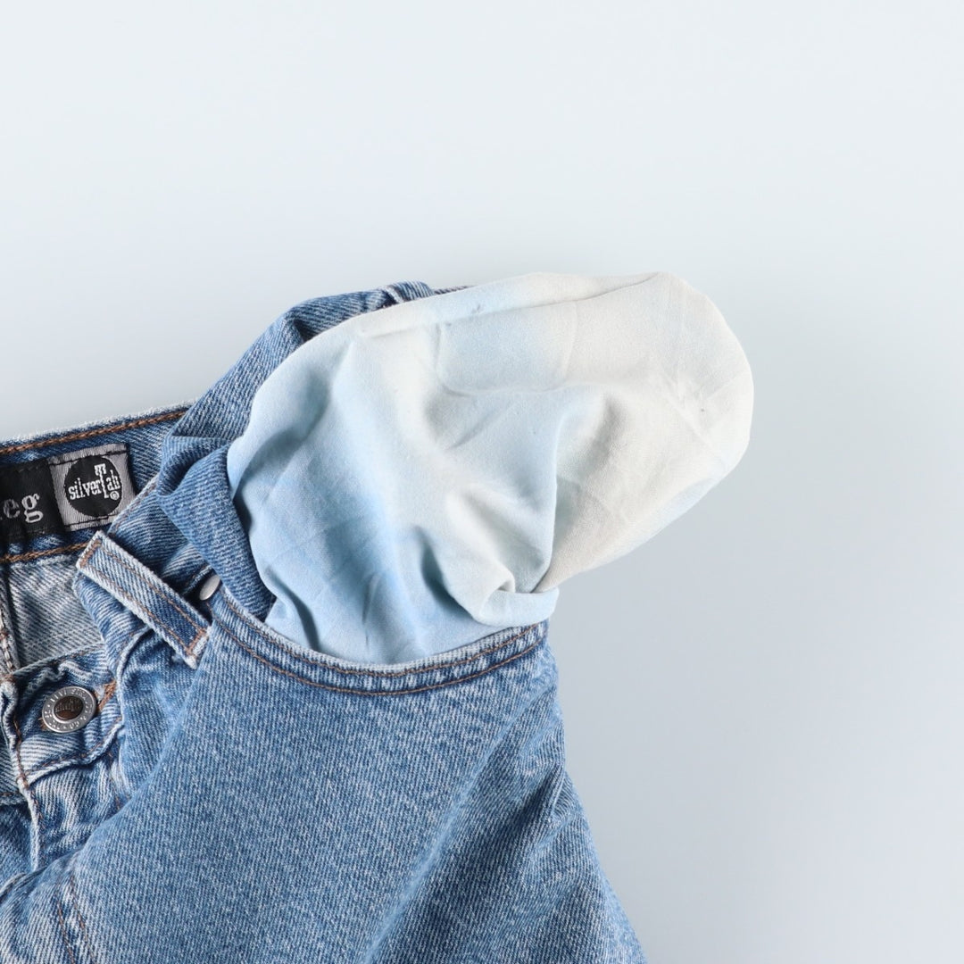 1990'S Levi's Silver Tab Loose Wide Leg Tapered Denim Pants, Made in USA, Men's Size W34 (approx.), Vintage cotton blue type Vintage Second Hand