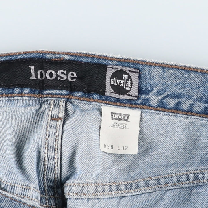 90'S Levi's Silver Tab Loose Tapered Denim Pants, Made in USA, Men's, Size W37, Vintage cotton blue type Vintage Second Hand