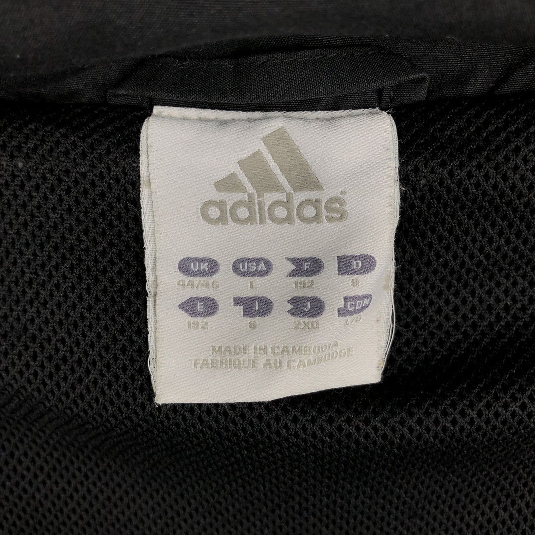 00'S adidas windbreaker, men's size L polyester black type Vintage Second Hand