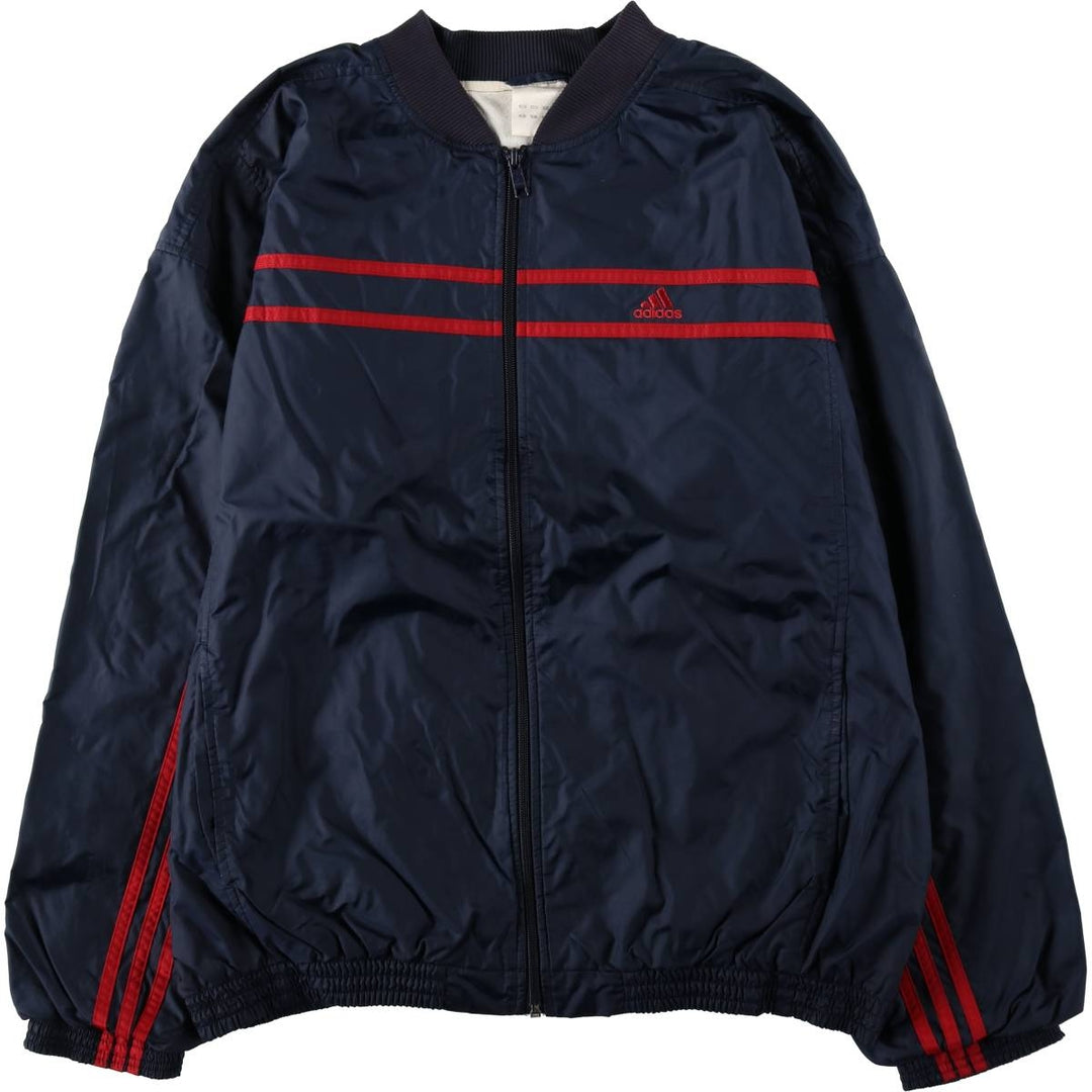 2000'S Adidas nylon jacket, men's size XL equivalent, full zip. Nylon navy blue type Vintage Second Hand