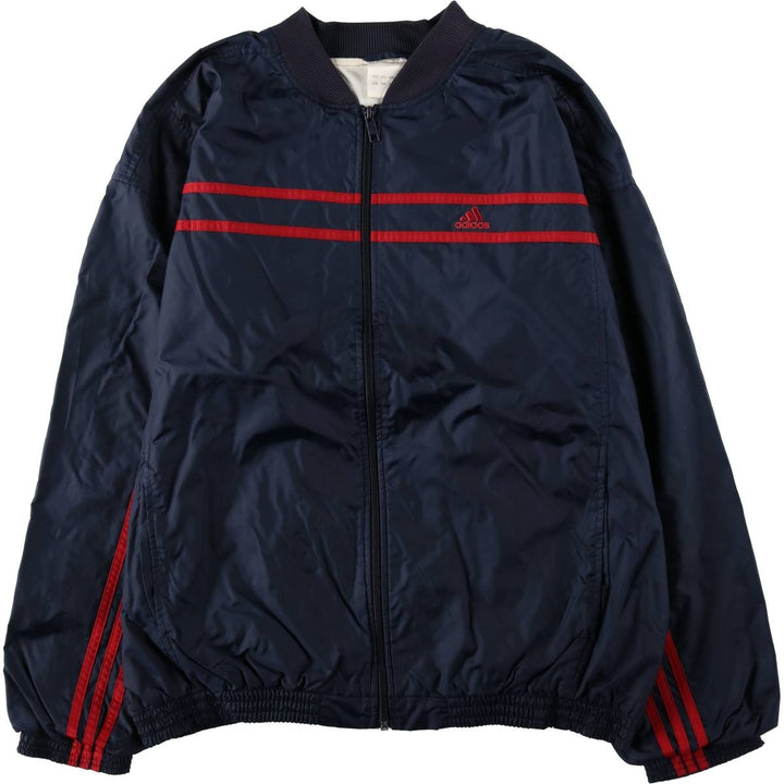 2000'S Adidas nylon jacket, men's size XL equivalent, full zip. Nylon navy blue type Vintage Second Hand