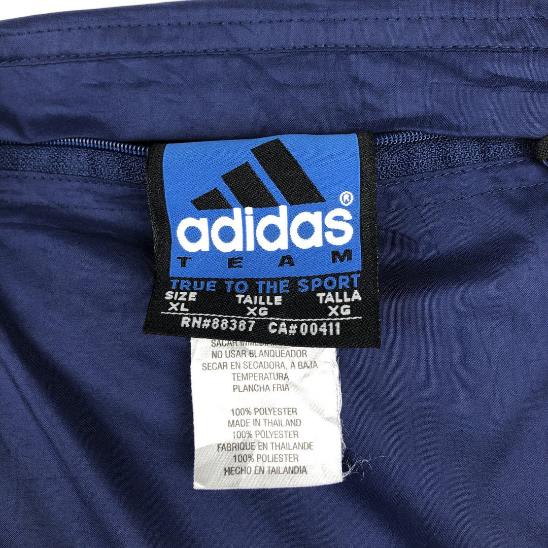 90s-00'S Adidas TEAM Reversible Windbreaker, Men's Size XL (approx.) polyester navy blue type Vintage Second Hand
