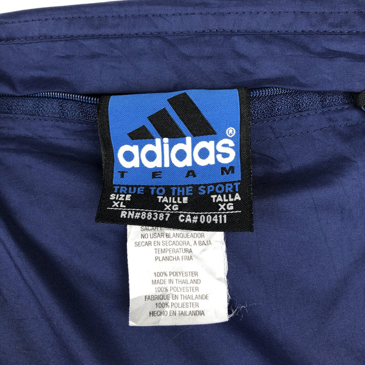90s-00'S Adidas TEAM Reversible Windbreaker, Men's Size XL (approx.) polyester navy blue type Vintage Second Hand