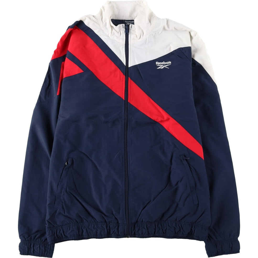 Reebok nylon jacket, men's size XL (approx.) Nylon navy blue type Vintage Second Hand