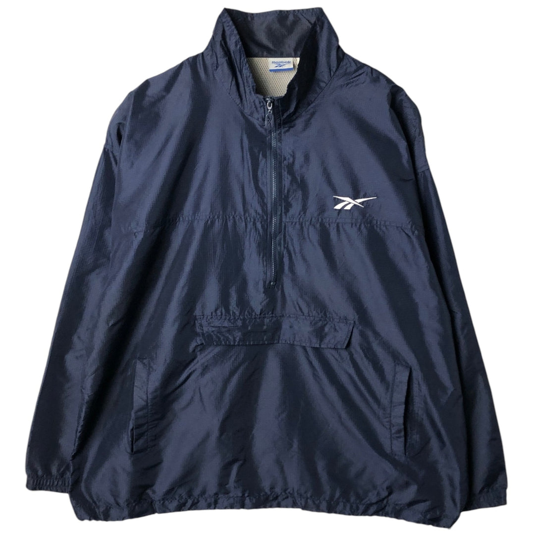 2000'S Reebok Half-Zip Nylon Pullover, Men's Size XL (approx.) Nylon navy blue type Vintage Second Hand