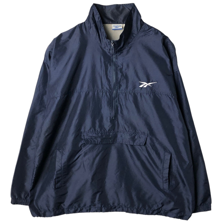2000'S Reebok Half-Zip Nylon Pullover, Men's Size XL (approx.) Nylon navy blue type Vintage Second Hand