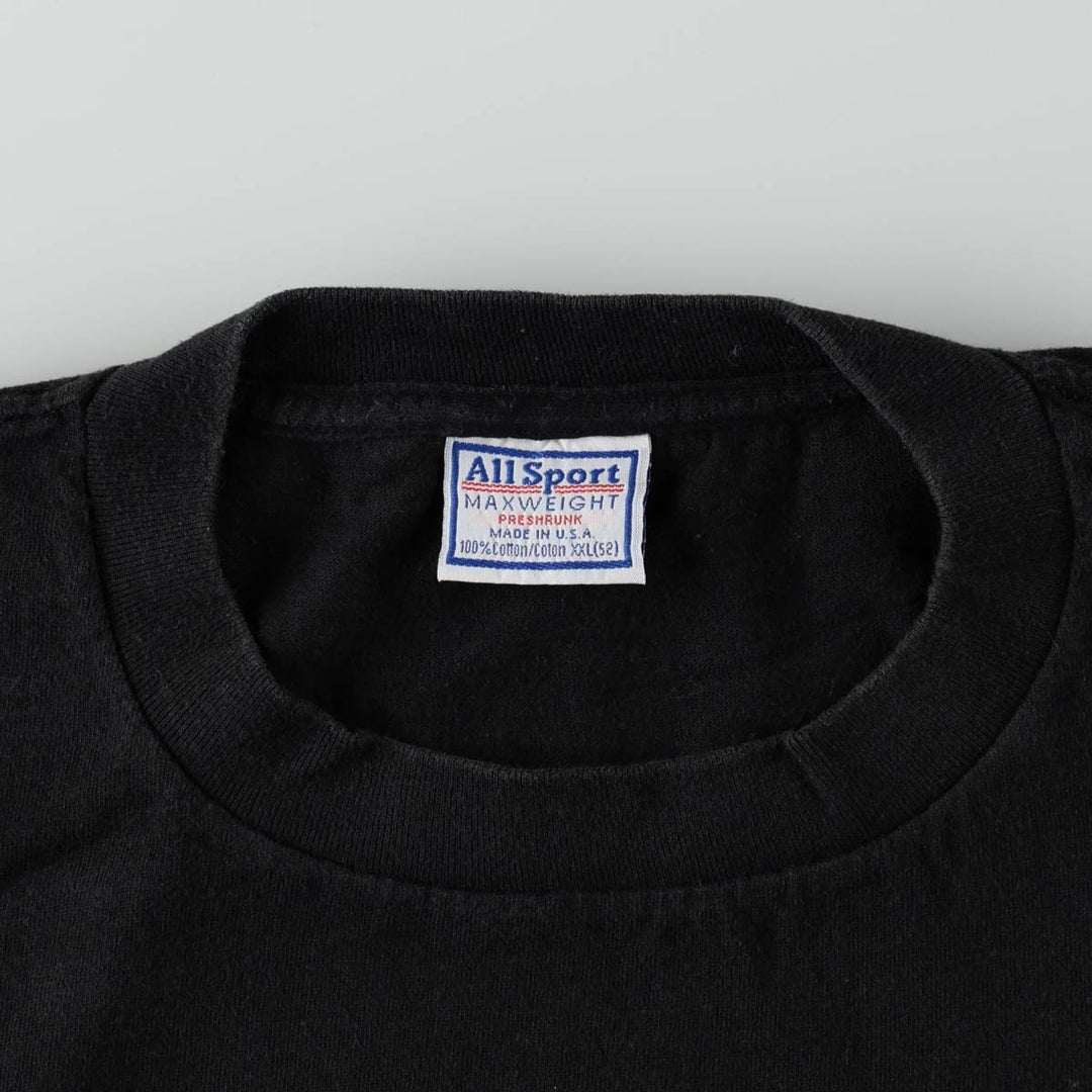 90'S All Sport MAXWEIGHT Print T-Shirt, Made in USA, Men's XXL equivalent, Vintage cotton black type Vintage Second Hand