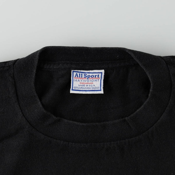 90'S All Sport MAXWEIGHT Print T-Shirt, Made in USA, Men's XXL equivalent, Vintage cotton black type Vintage Second Hand