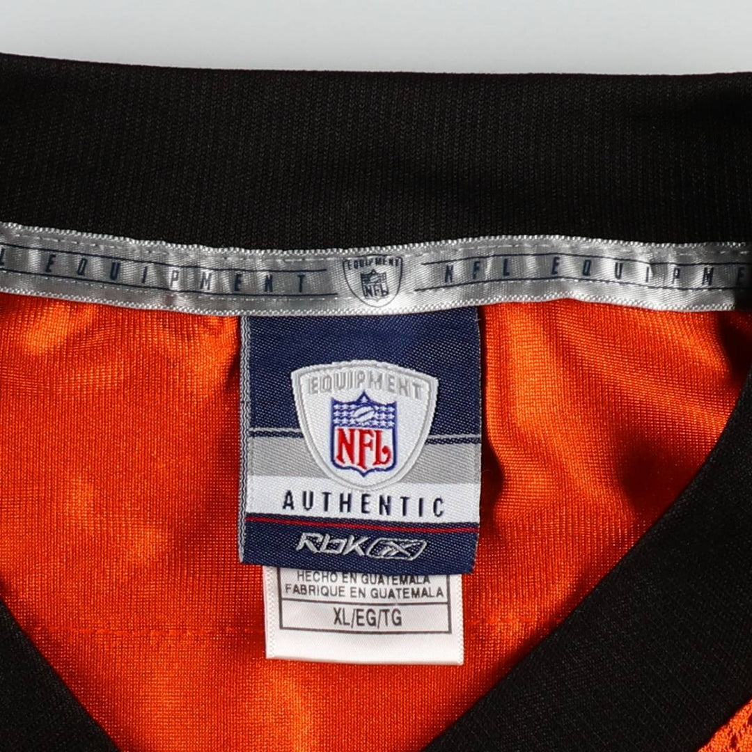 Reebok NFL Cincinnati Bengals Mesh V-Neck Football 3/4 Sleeve T-Shirt (Men's Size XL) Nylon orange type Vintage Second Hand