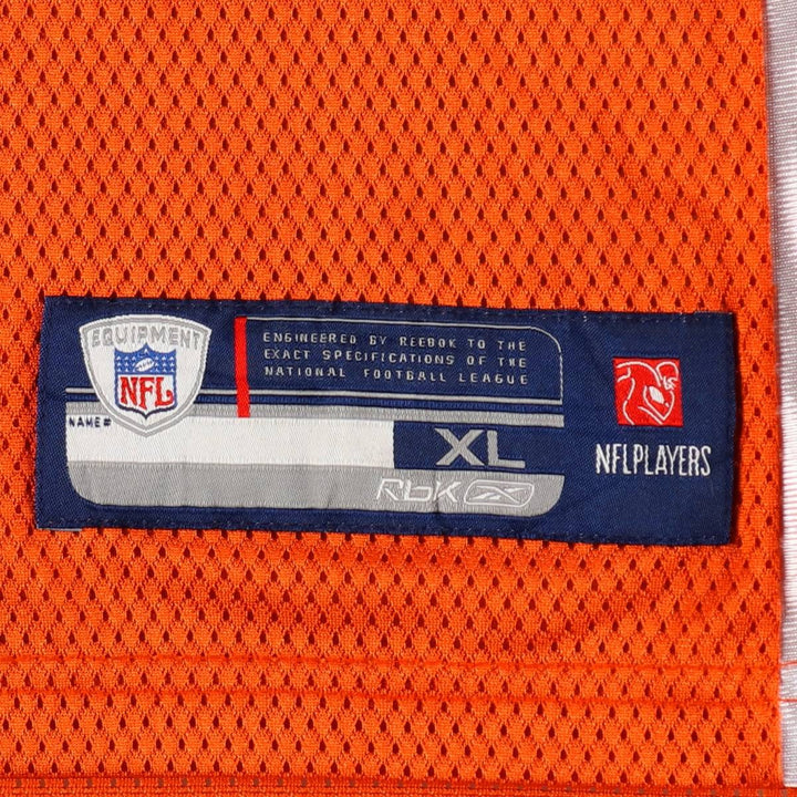Reebok NFL Cincinnati Bengals Mesh V-Neck Football 3/4 Sleeve T-Shirt (Men's Size XL) Nylon orange type Vintage Second Hand