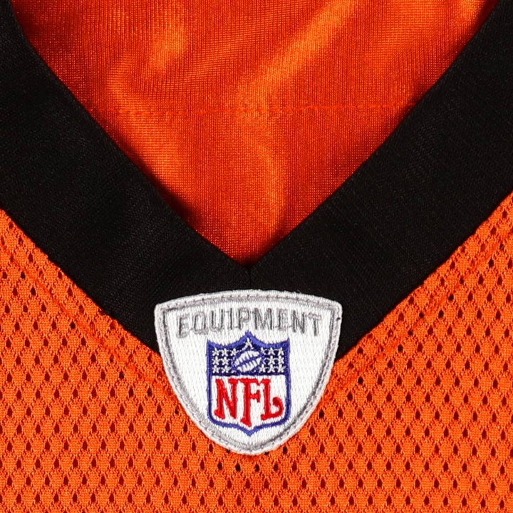 Reebok NFL Cincinnati Bengals Mesh V-Neck Football 3/4 Sleeve T-Shirt (Men's Size XL) Nylon orange type Vintage Second Hand