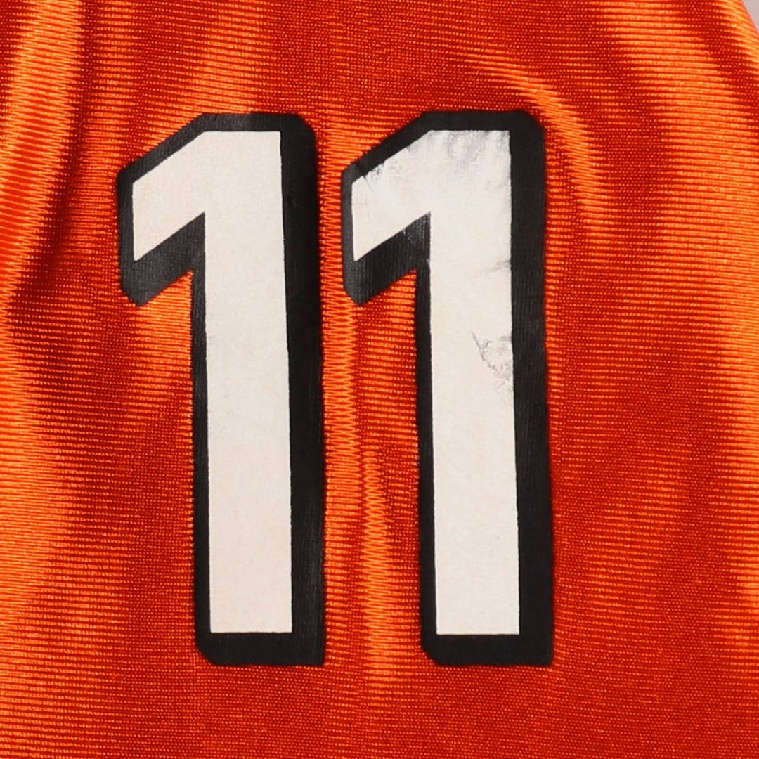 Reebok NFL Cincinnati Bengals Mesh V-Neck Football 3/4 Sleeve T-Shirt (Men's Size XL) Nylon orange type Vintage Second Hand