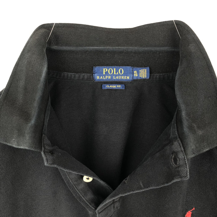 Ralph Lauren POLO RALPH LAUREN CLASSIC FIT short sleeve polo shirt men's XL equivalent cotton black type Vintage Second Hand