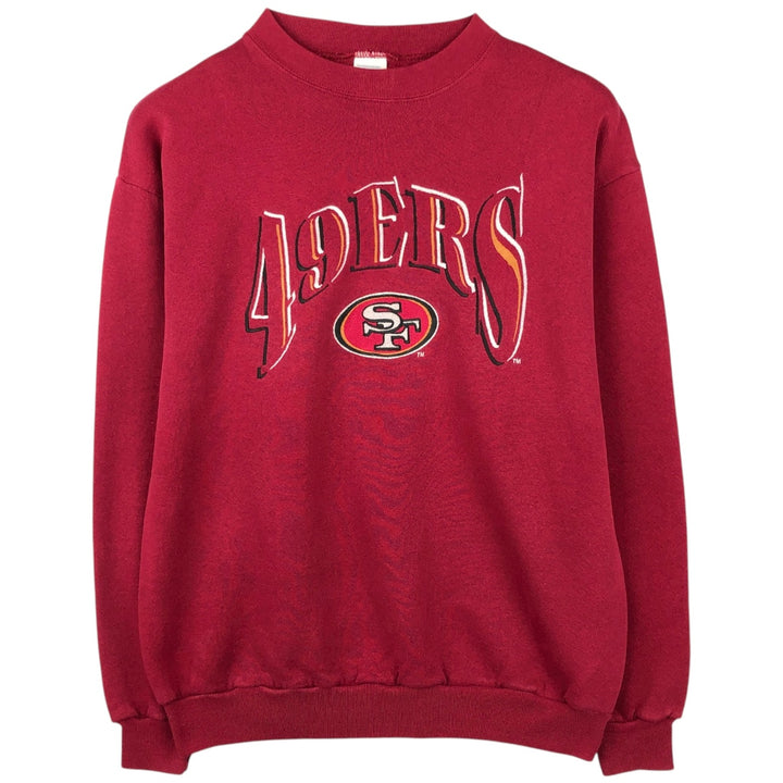 90'S Logo Seven NFL San Francisco 49ers Sweatshirt, Made in USA, Men's Size M (approx.) cotton red type Vintage Second Hand