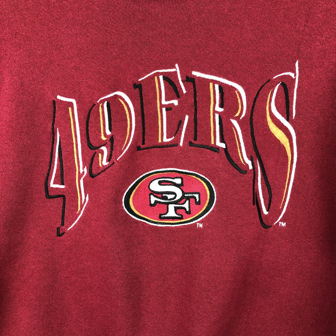 90'S Logo Seven NFL San Francisco 49ers Sweatshirt, Made in USA, Men's Size M (approx.) cotton red type Vintage Second Hand