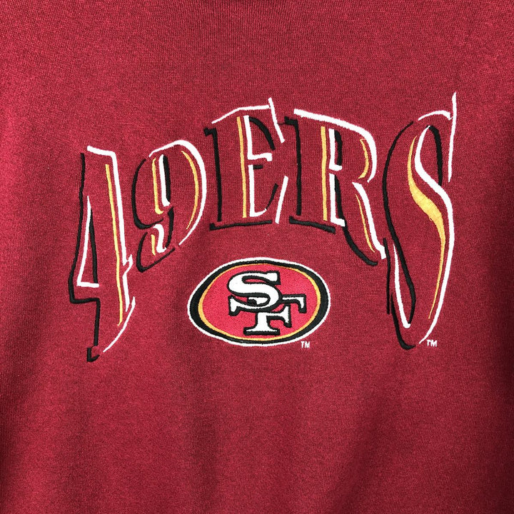 90'S Logo Seven NFL San Francisco 49ers Sweatshirt, Made in USA, Men's Size M (approx.) cotton red type Vintage Second Hand
