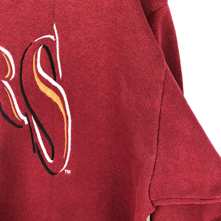 90'S Logo Seven NFL San Francisco 49ers Sweatshirt, Made in USA, Men's Size M (approx.) cotton red type Vintage Second Hand