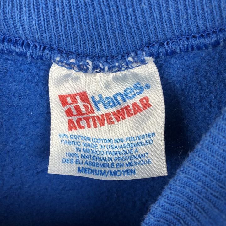 90'S Hanes ACTIVEWEAR Printed Sweatshirt, Men's Size M (approx.), Vintage cotton blue type Vintage Second Hand