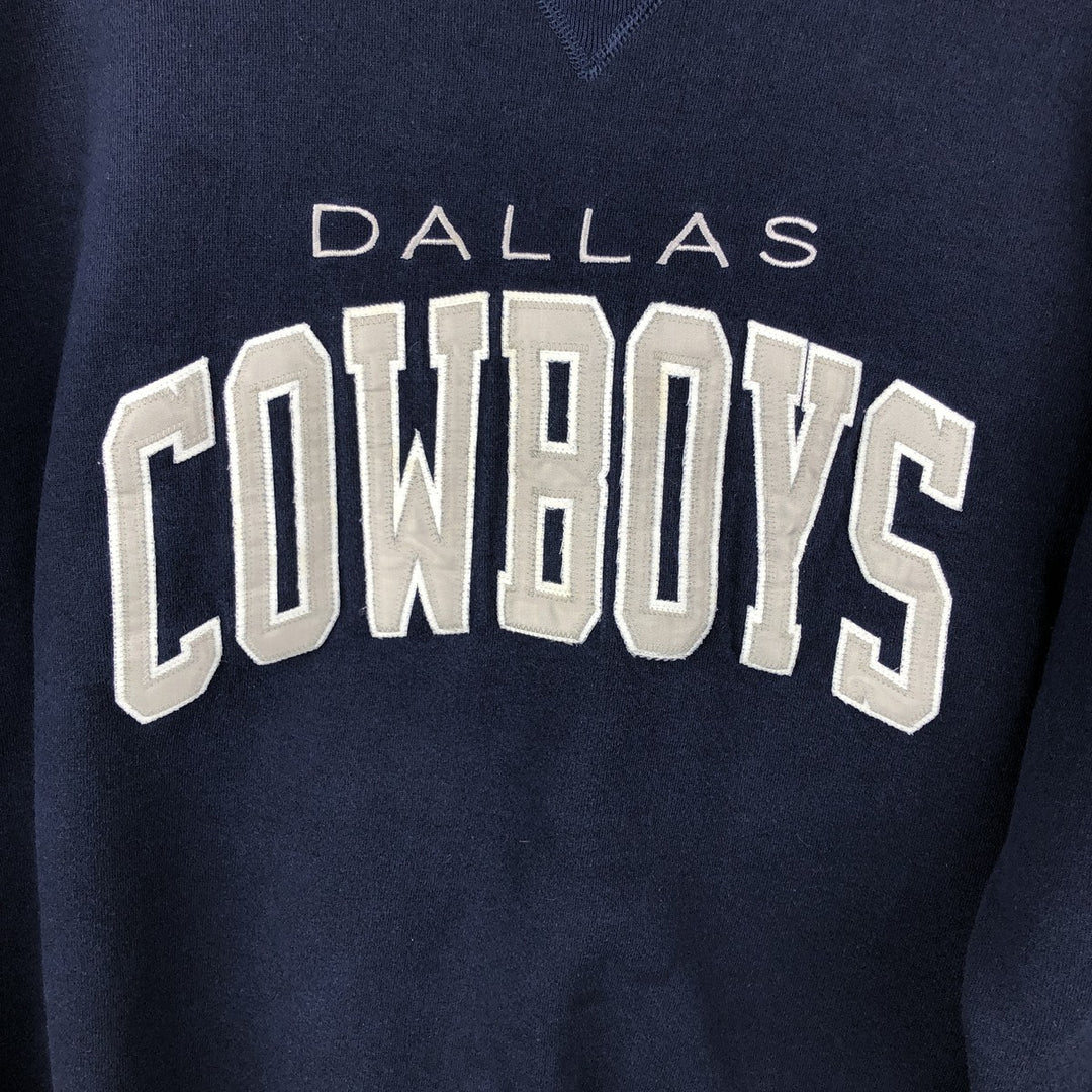 90'S Russell NFL Dallas Cowboys sweatshirt, made in USA, men's size XXL equivalent. cotton navy blue type Vintage Second Hand
