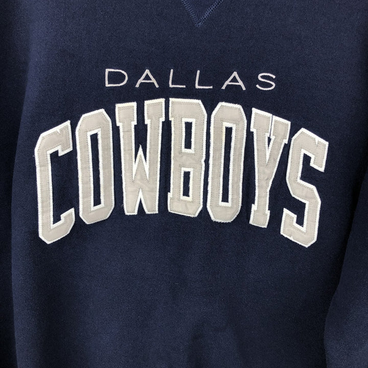 90'S Russell NFL Dallas Cowboys sweatshirt, made in USA, men's size XXL equivalent. cotton navy blue type Vintage Second Hand