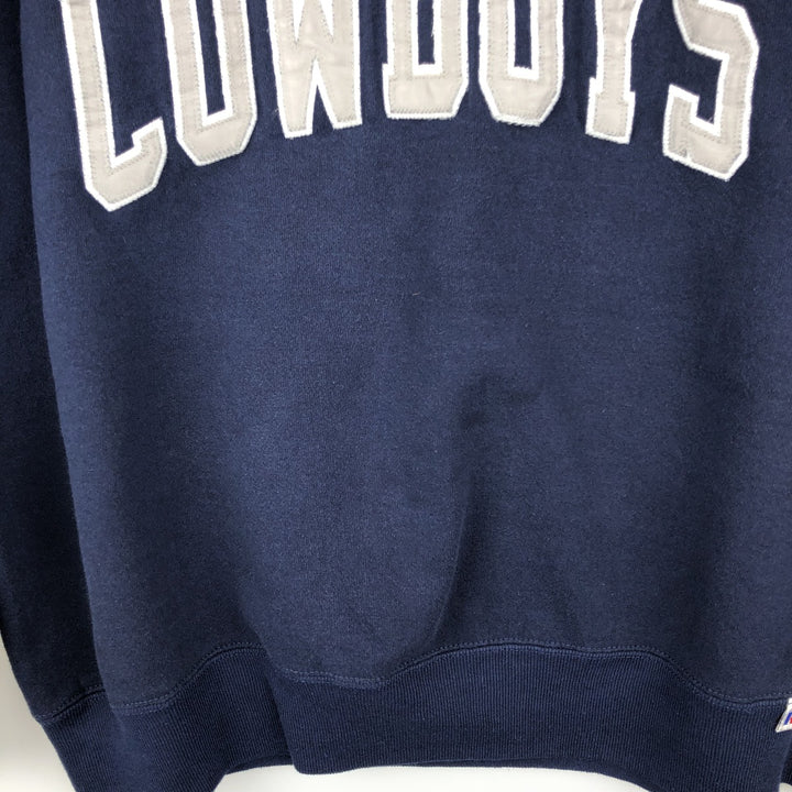 90'S Russell NFL Dallas Cowboys sweatshirt, made in USA, men's size XXL equivalent. cotton navy blue type Vintage Second Hand
