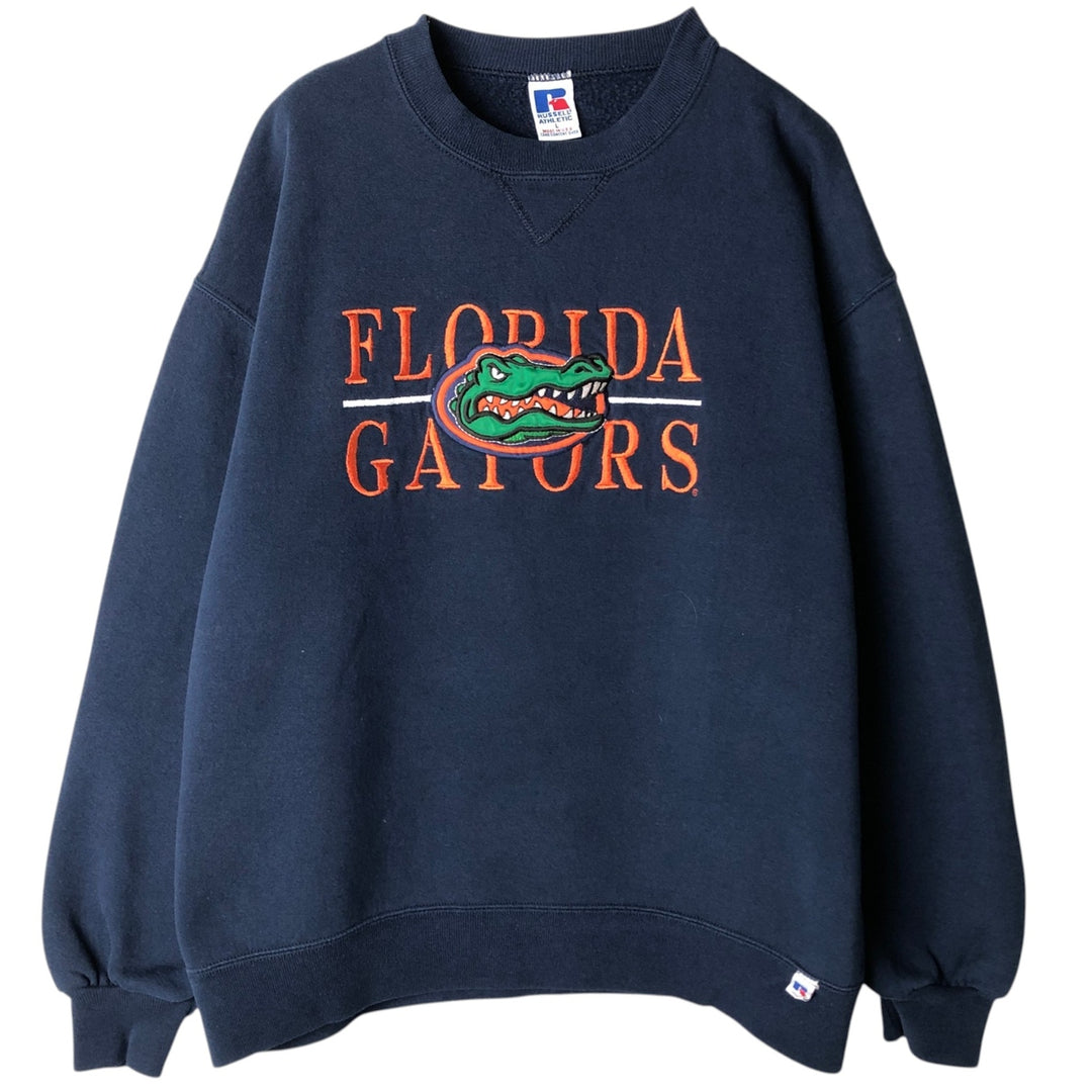 90'S Russell Athletic College Character Sweatshirt, Made in USA, Men's Size L (Equivalent), Vintage cotton navy blue type Vintage Second Hand