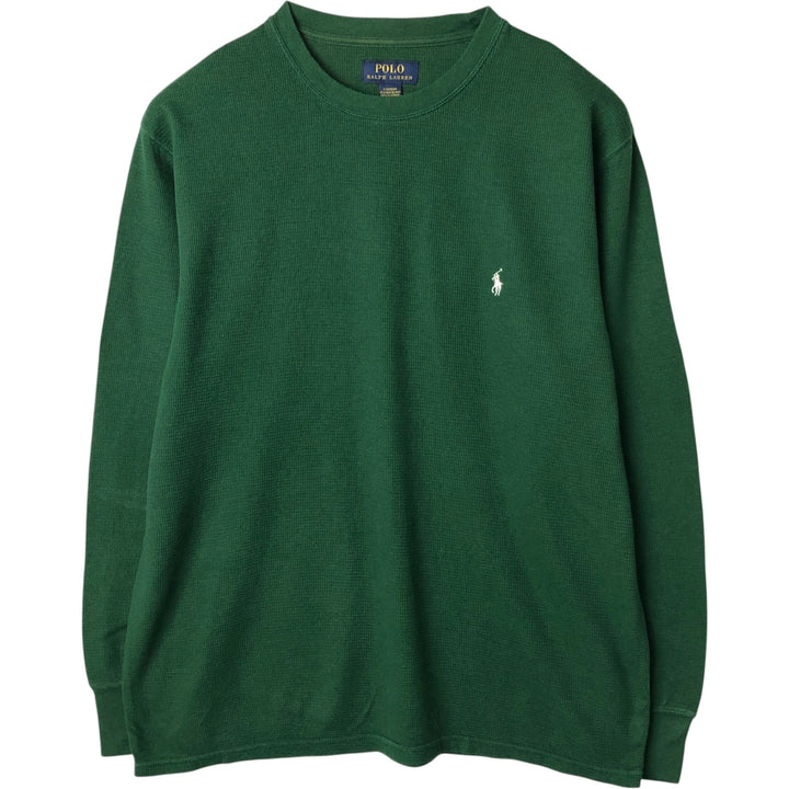 Ralph Lauren POLO RALPH LAUREN SLEEPWEAR Thermal Long T-shirt Honeycomb Men's XL cotton green type Vintage Second Hand