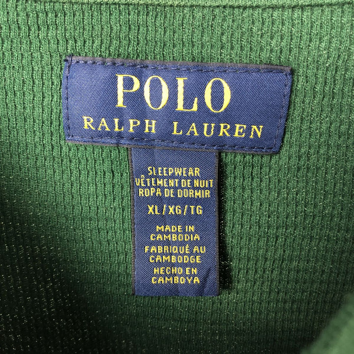 Ralph Lauren POLO RALPH LAUREN SLEEPWEAR Thermal Long T-shirt Honeycomb Men's XL cotton green type Vintage Second Hand
