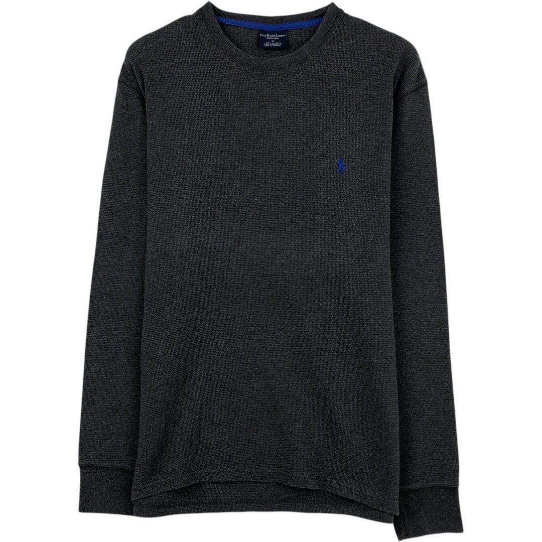 Ralph Lauren POLO RALPH LAUREN SLEEPWEAR Thermal Long T-shirt Waffle Men's M size cotton gray type Vintage Second Hand