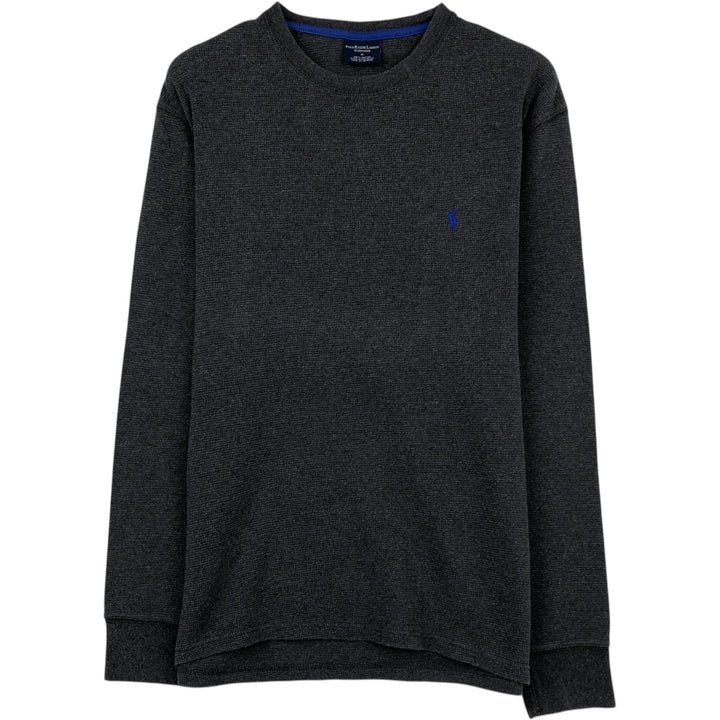 Ralph Lauren POLO RALPH LAUREN SLEEPWEAR Thermal Long T-shirt Waffle Men's M size cotton gray type Vintage Second Hand