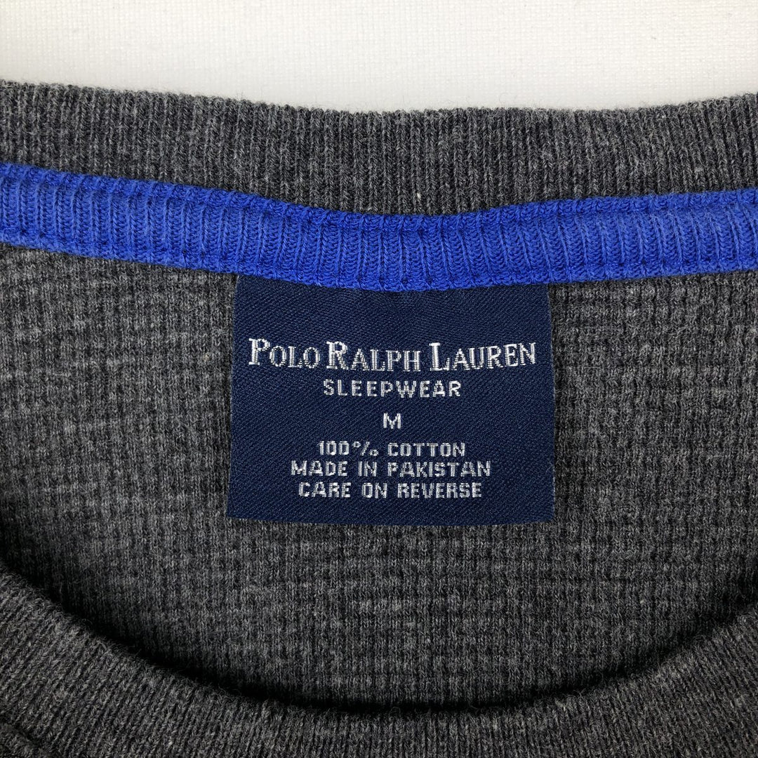 Ralph Lauren POLO RALPH LAUREN SLEEPWEAR Thermal Long T-shirt Waffle Men's M size cotton gray type Vintage Second Hand