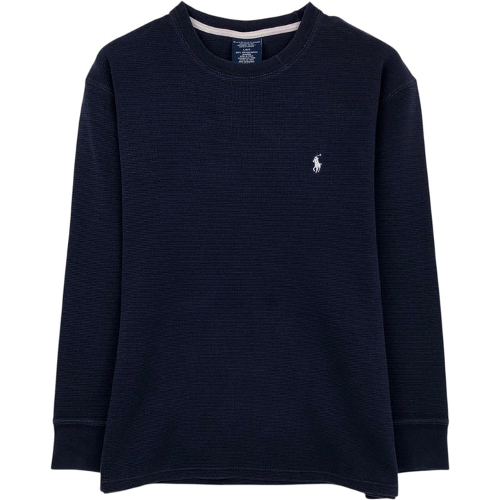 Ralph Lauren POLO RALPH LAUREN SLEEPWEAR Thermal Long T-shirt Waffle Men's L size cotton navy blue type Vintage Second Hand