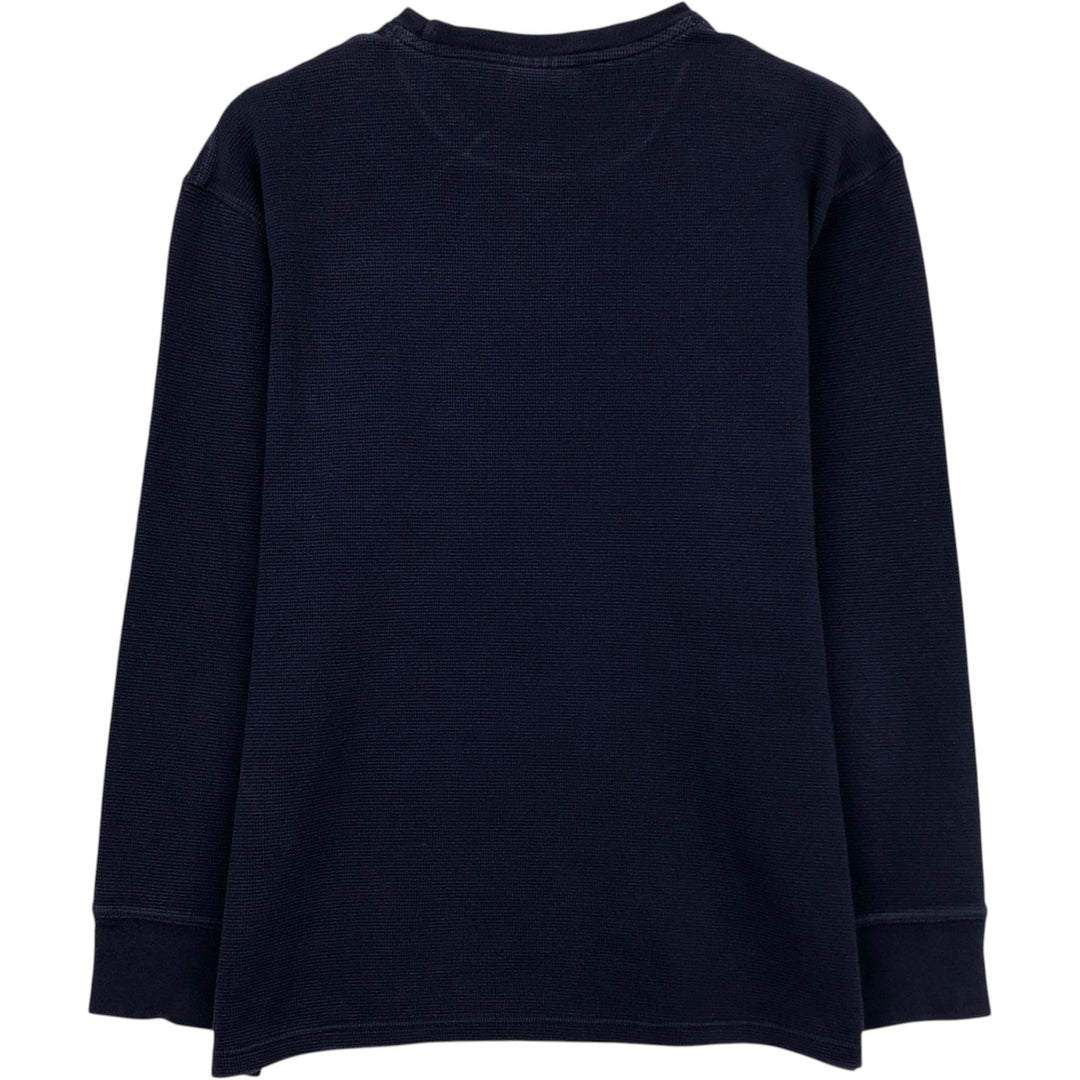 Ralph Lauren POLO RALPH LAUREN SLEEPWEAR Thermal Long T-shirt Waffle Men's L size cotton navy blue type Vintage Second Hand