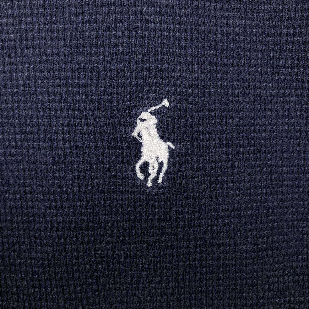 Ralph Lauren POLO RALPH LAUREN SLEEPWEAR Thermal Long T-shirt Waffle Men's L size cotton navy blue type Vintage Second Hand